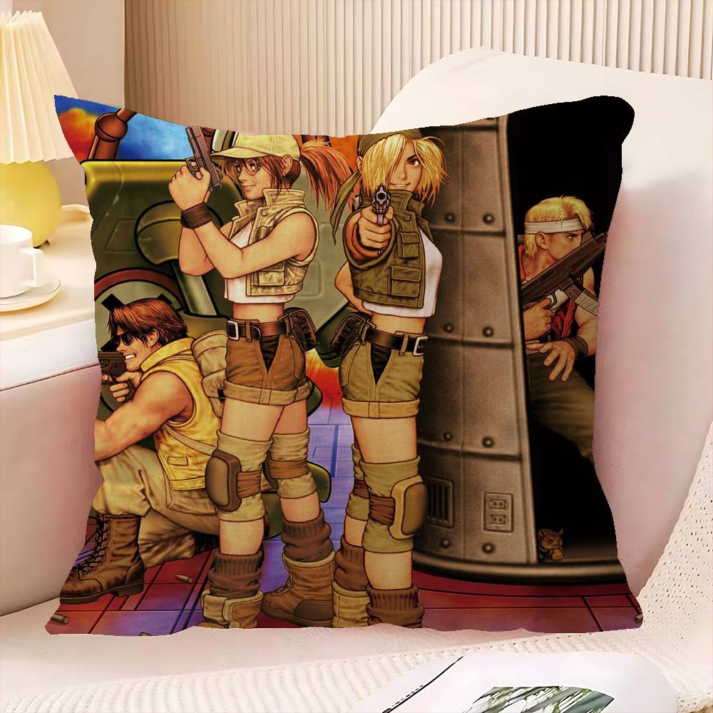Classic Retro Game Metal Slug Gamer Decorative Room Aesthetics Pillow Case Home Decor Bedroom Sofa Bed Couch Pillow Cover 45x45