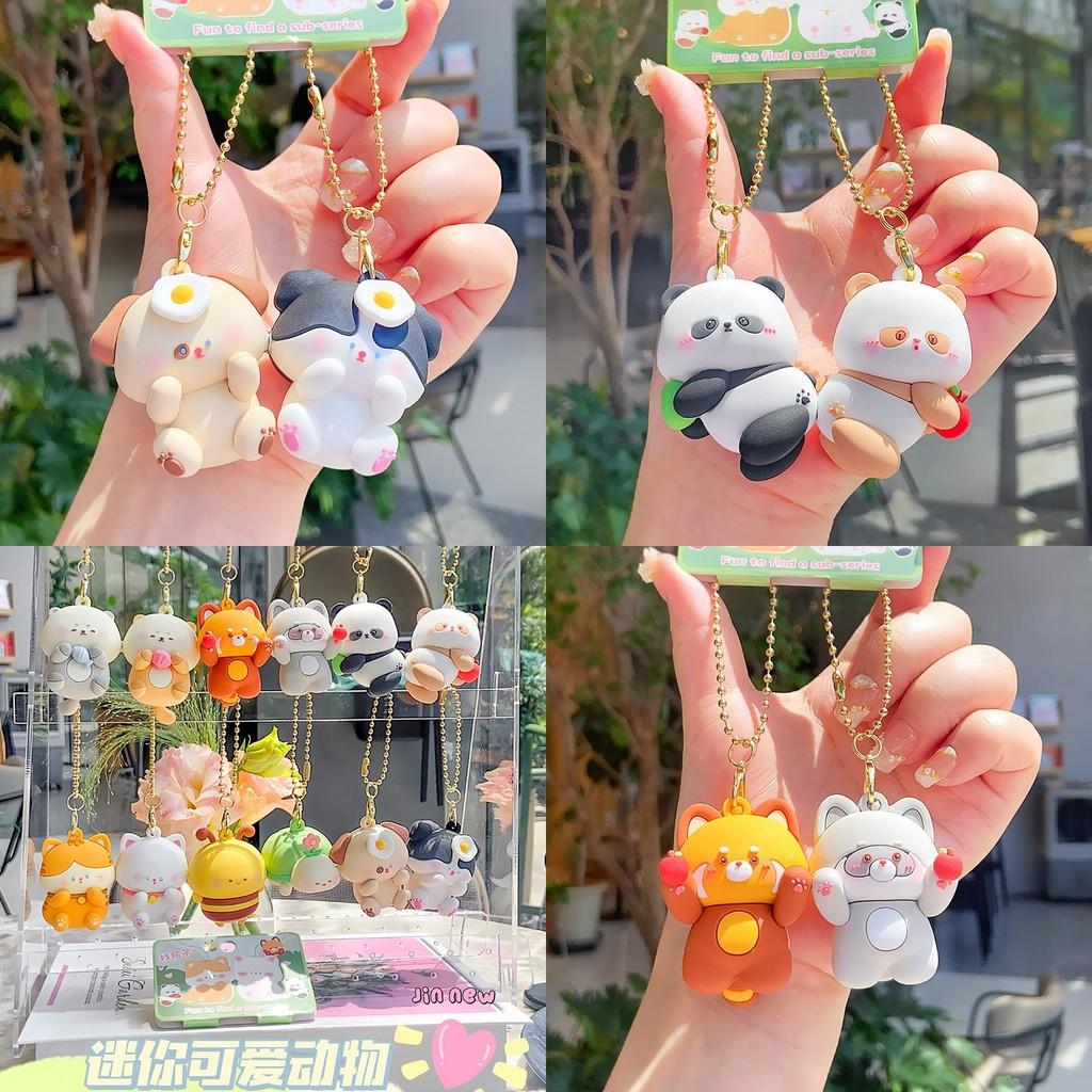 Raccoon Jinnew Puppy Resin Animal Key Holders Pendant With Closure Magnetic