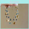 Exquisite Blue Shell Zircon Necklace Elegant Exotic Geometric Design For Women