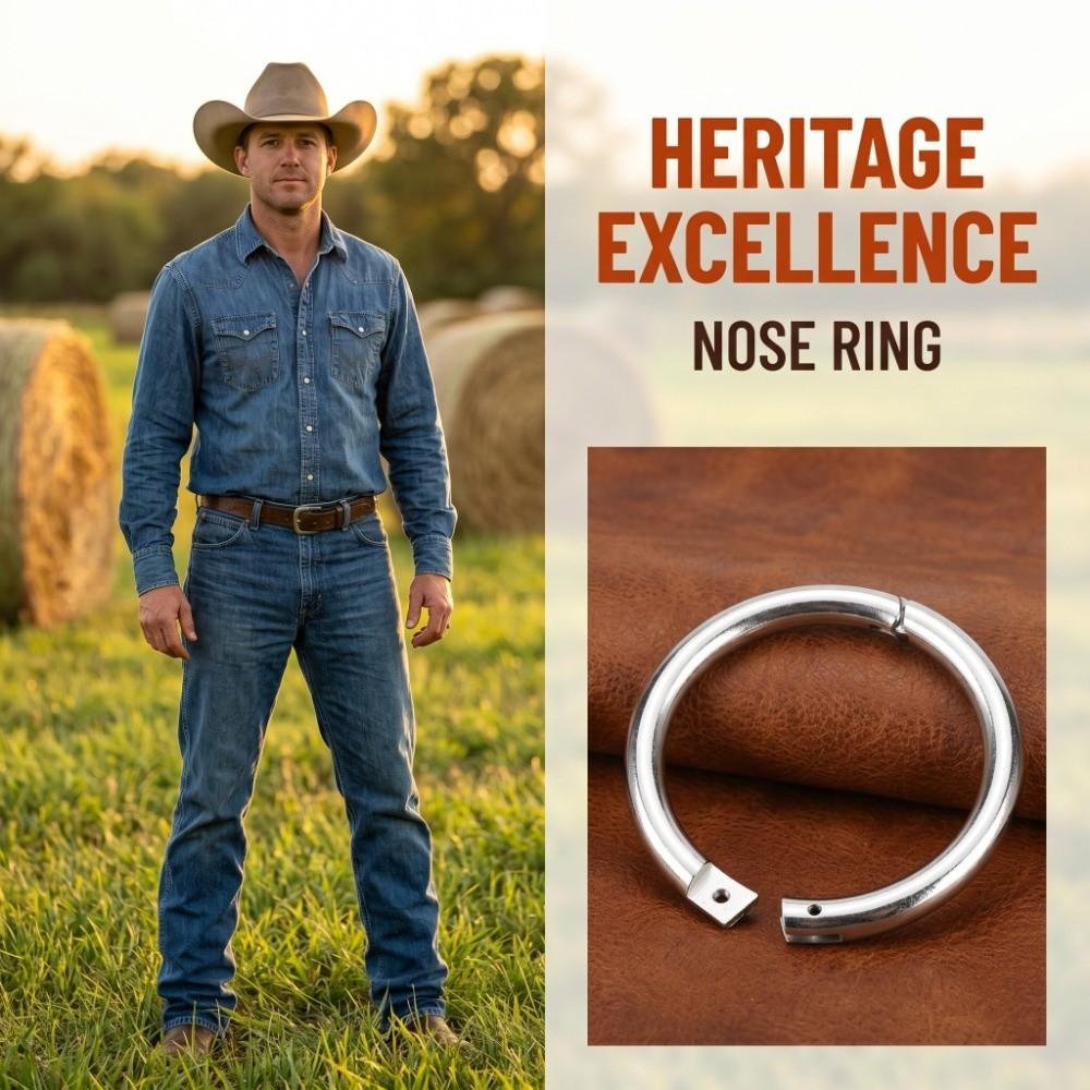 Carbon Steel Cow Nose Ring Silver Farm Animal Nose Ring Easy To Use Bull Nose Ring Husbandry