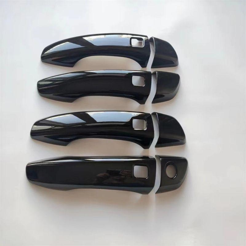 Carbon Fiber Pattern Door Handle & Bowl Decoration for Peugeot 4008/5008 - Gloss Black