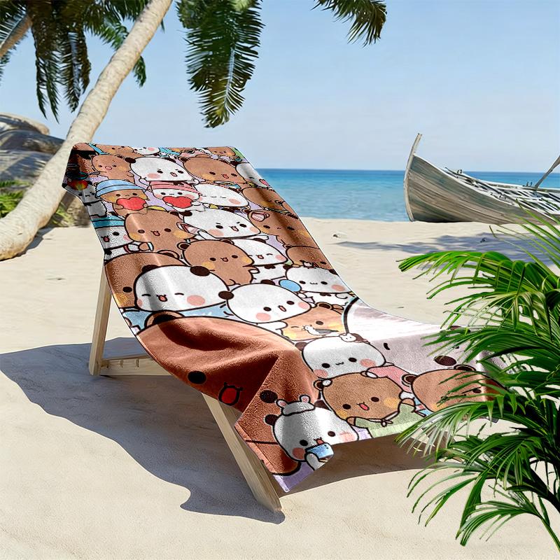 Bubu Dudu Print Strandtuch, Großes Weiches Schnelltrocknendes Handtuch für Strand Camping Schwimmen