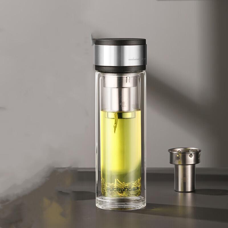 Fuguang Mingrui Double-Wall Glass Tea Bottle