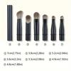 6Pcs Mini Makeup Brushes Set Portable Retractable Soft Concealer Brush Foundation Eye Shadow Tool Eyelash Brush With Storage Box