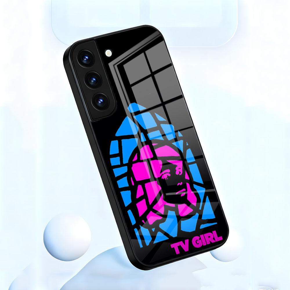 Pink Blue TV Girl Phone Case For Samsung A56 A36 A26 A16 A15 A25 A35 A55 A14 A34 A24 A54 Glass Case
