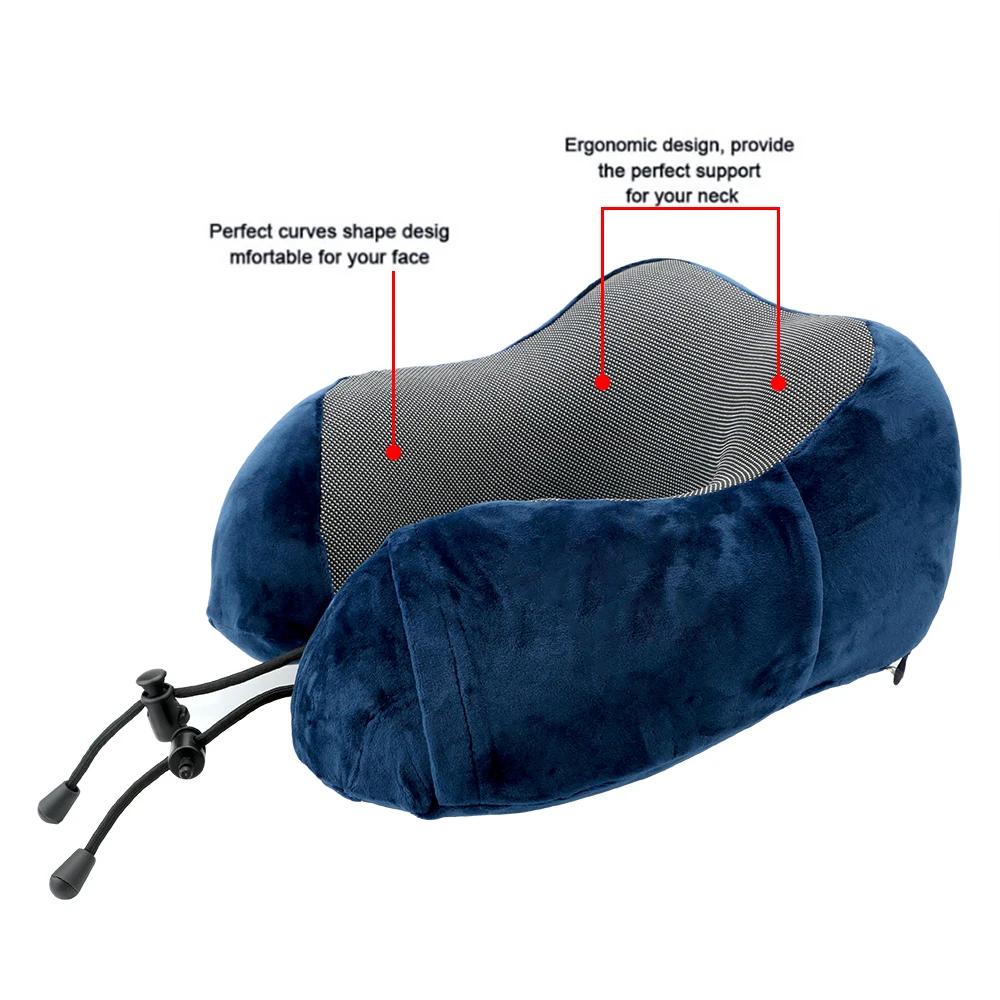 Memory Foam Car Neck Pillow U-Shaped Soft Neck Support Travel Cushion Cervical Rest Pad Automobile Interior Accessory