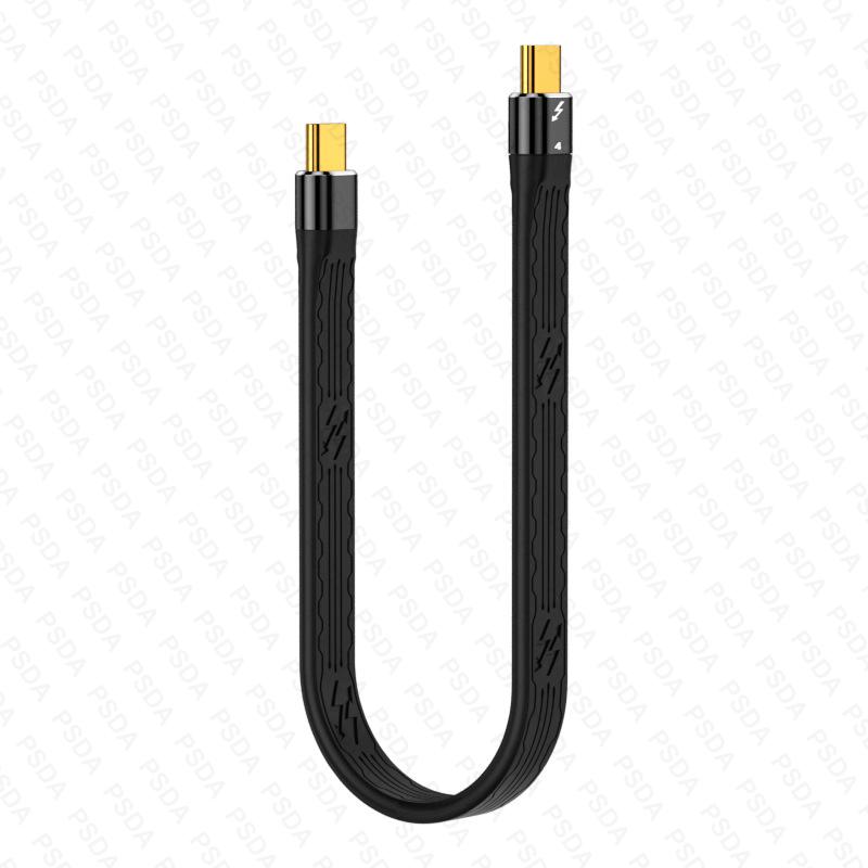 4.0 C Male To 90° Angle C Male Data Short Cable 240W USB Type C 4.0 PD Fast Charging Flat Flex Cable for Smartphone Power Bank