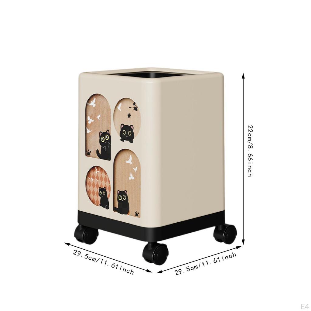 Home Trash Can Household Rubbish Wheeled Stylish Dustbin Garbage Container Wastebasket for