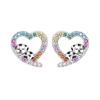 Luxury 925 Silver Pink Bowknot Stud Earrings Diamond Flower Heart Hoop Earrings for Women Sweet Fine Jewelry Gift
