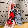Creative Cartoon Alloy Car Keychain Pendant - Women's Schoolbag Charm & Cute Couple Gift