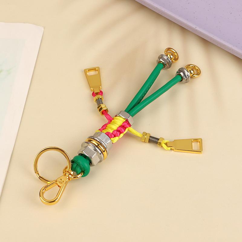 Charm Robot Pendant Metal Rope Braided Lanyard Bag Pendant Hanging Keychain Creative Car Pendant Leather Bag Decoration