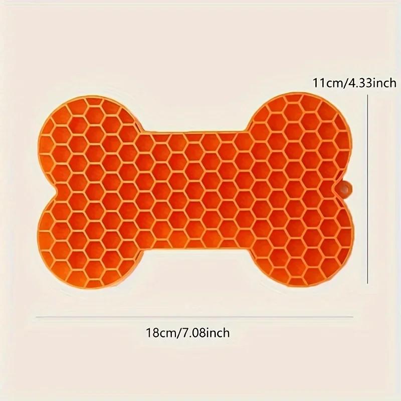1PCS bone type silicone licking pad for cats and dogs, slow feeding pad for pets, slow feeding pad