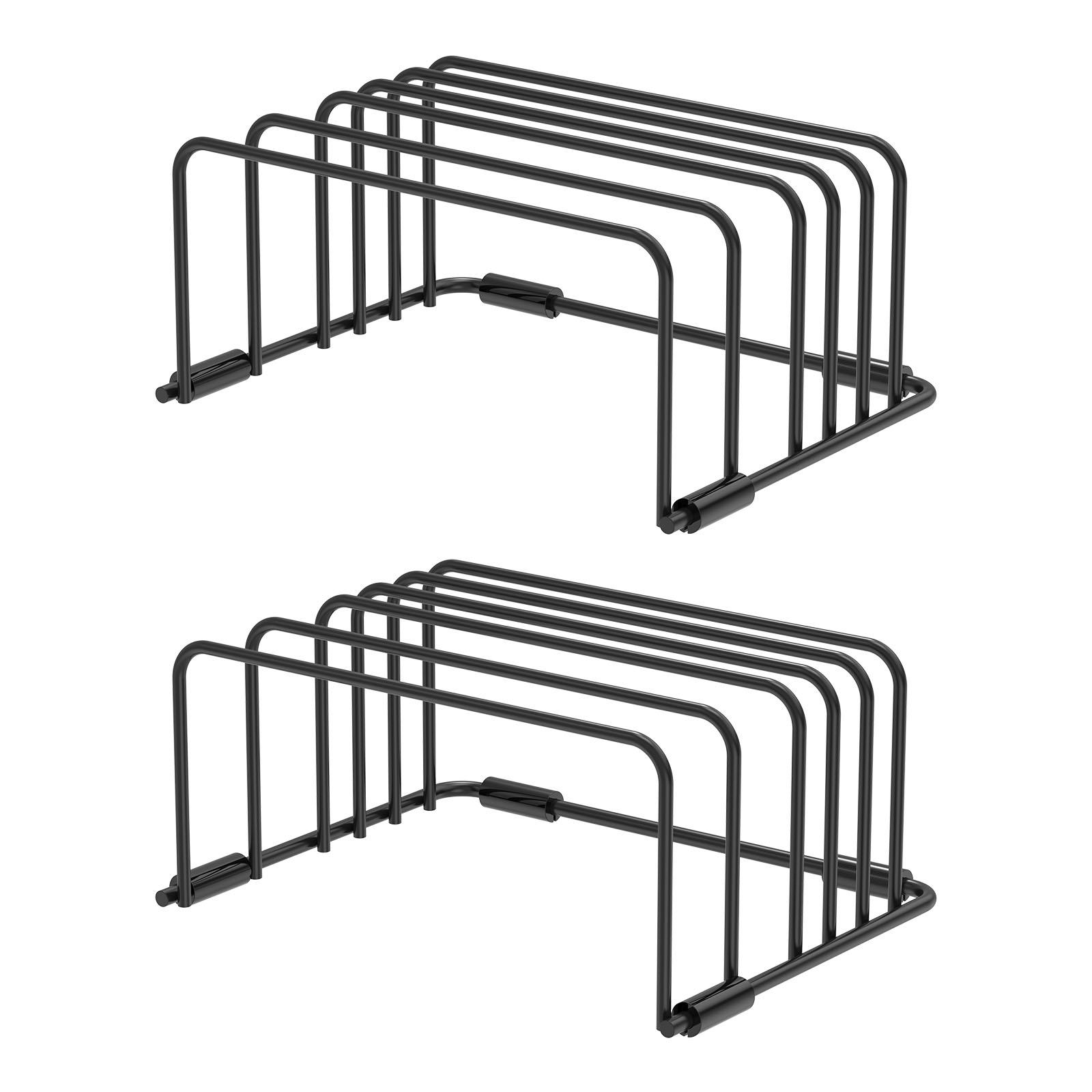 

2Pcs Cutting Board Organizer Holder 5-Slot Kitchen Iron Stand Chopping Board Pots Lid Baking Sheet Cookware Storage Rack