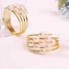 12pcs Gold Pearl Napkin Rings Romantic Table Decor Reusable for Weddings Banquets Holiday Dinners Gift Giving Inner