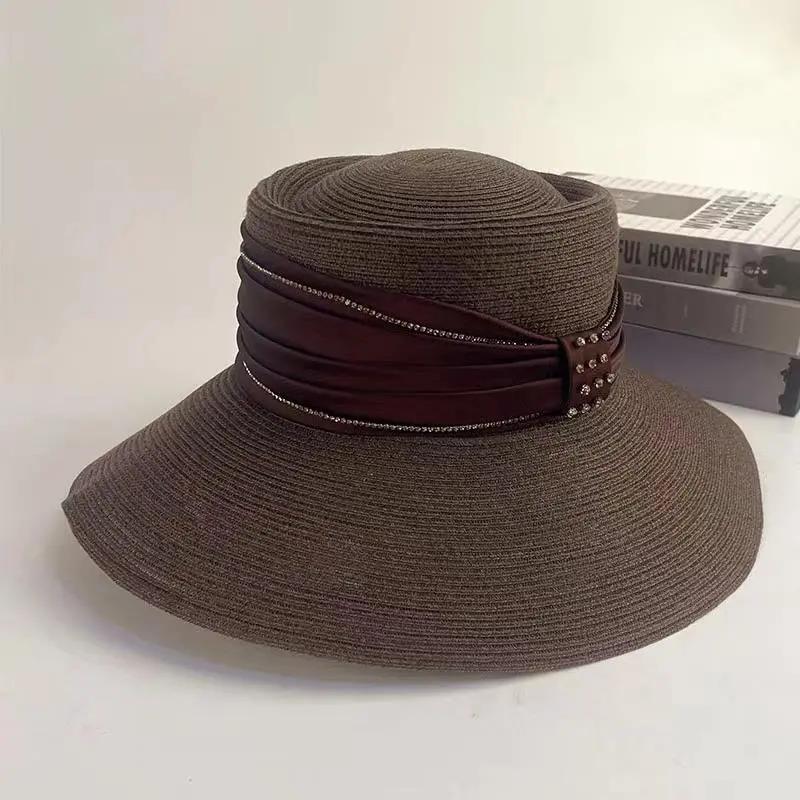 

WTEMPO Женские летние легкие повседневные модные солнцезащитные шляпы женские пляжные шляпы с защитой от ультрафиолета для отдыха на открытом воздухе универсальные солнцезащитные шляпы с бантом 1pc коричневый