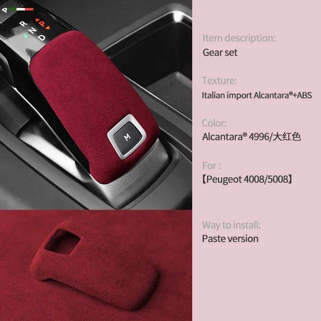 

Alcantara Gear Lever Stick Shift Shifter Cover Collar Adhesive Shell Case for Peugeot 4008 5008 DS7 DS9 Citroen C6