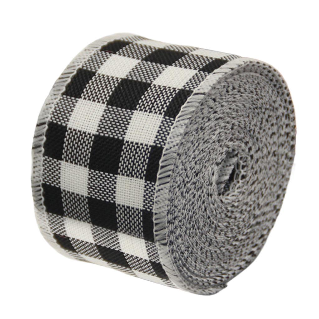 6M Christmas Checkered Plaid Ribbon  Red Black Green Polyester Holiday Wreath DIY Tree Decor new year gift wrapping accessories