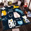 Colorful Cartoon Cat Pattern Carpet with Whimsical Feline Designs in Dark Blue Background Suitable for use as an anti-slip1 for1room and bedroom sofas