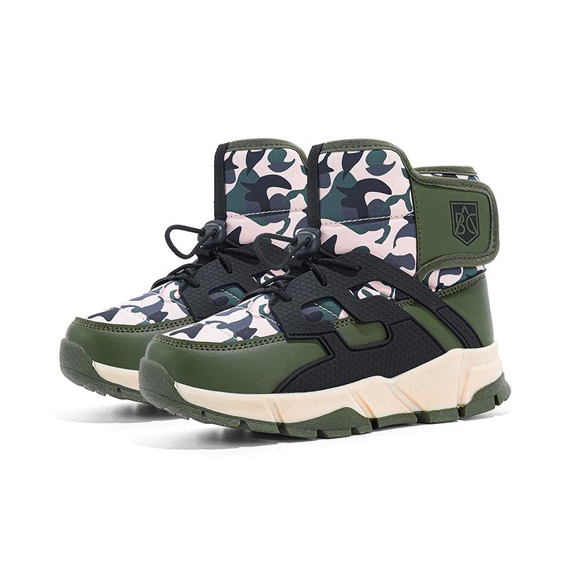 

Зимние детские нескользящие износостойкие бархатные теплые повседневные туфли большого размера с высоким берцем из хлопка для снега 39 камуфляж зеленый