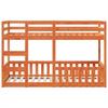 Bunk Bed Wax Brown 75 x 190 cm Solid Pine Wood