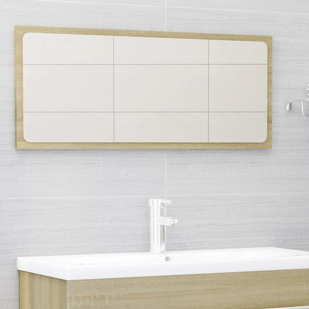 2 Piece Bathroom Furniture Set Sonoma Oak Wood Based Material