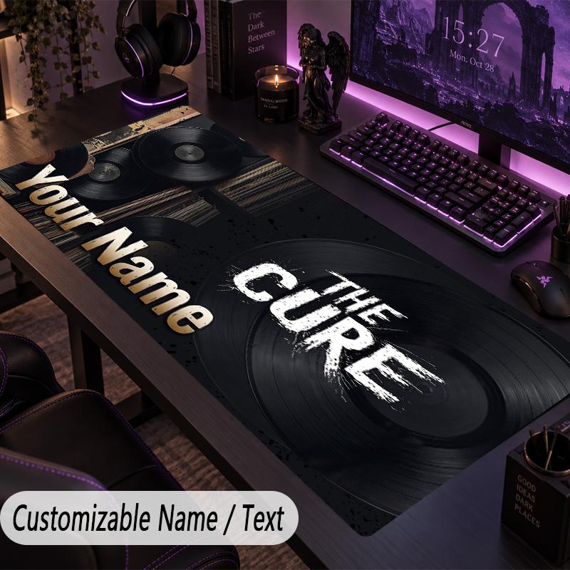 Large Mouse PadThe Cure Custom Name Text Personalized Desk Mat Non Slip Gaming Pad