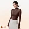 Women's High Neck Wool Long Sleeve Base Layer Top for Fall/Winter