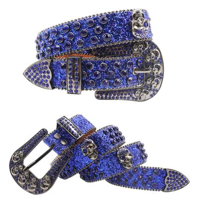 Strassgürtel Gürtel Herren Gürtel Damen Eingelegte Totenkopf Accessoires Gürtel Punk Mode Trend