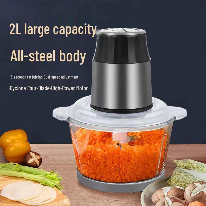 Stainless Steel Electric Meat Grinder & Vegetable Chopper - Multifunctional Household Food Processor