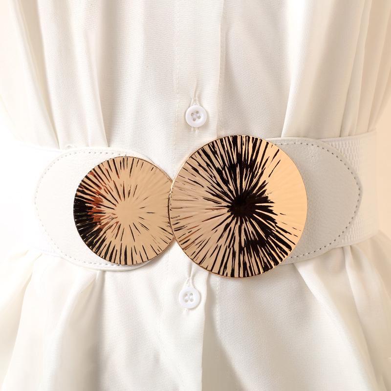 

Женский эластичный широкий пояс: Новый универсальный стиль для платьев и жакетов, черный белый