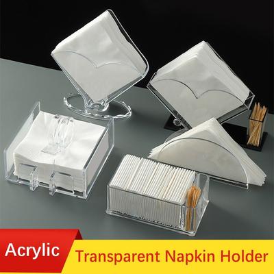 Creative Acrylic Desktop Upright Tissue Box Transparent Vertical Napkin Holder Paper Towel Box Restaurant