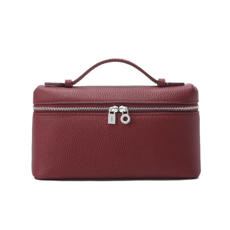 Sac Boîte à Lunch en Cuir de Vachette Pleine Fleur pour Femme, Nouveau Style 2025, Sac Blanc Porté Main/Bandoulière pour Téléphone