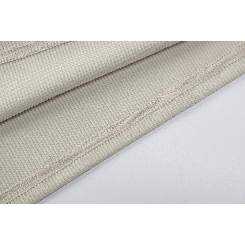 Kadın Çizgi Yaka Fitilli Uzun Dar Kesim Elbise