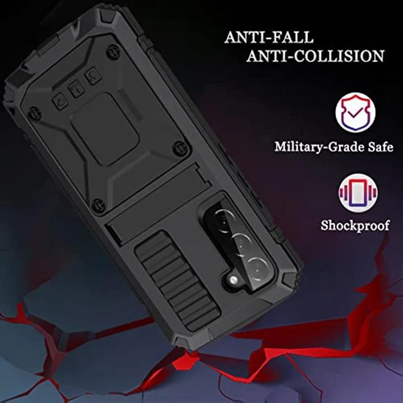 Custodia Robusta in Metallo con Protezione Schermo per Samsung S26 S25 Edge S24 S23 S22 Ultra S21 Plus Cover Militare in Alluminio Antiurto