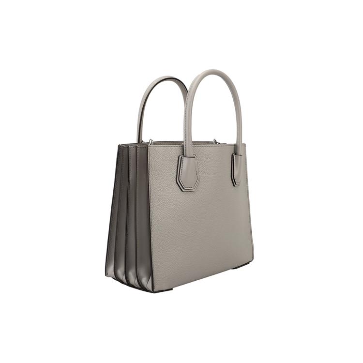 New MICHAEL KORS Mercer Leather Trunk Bag, Handbag, Crossbody Bag Medium Women's Gray 30F8SM9T2T-PEARL-GREY