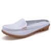 Sandale plate de vară fierbinte Papuci confortabili pentru femei Mocasini Loafers din piele naturală Alunecătoare albe casual pentru exterior Fashio