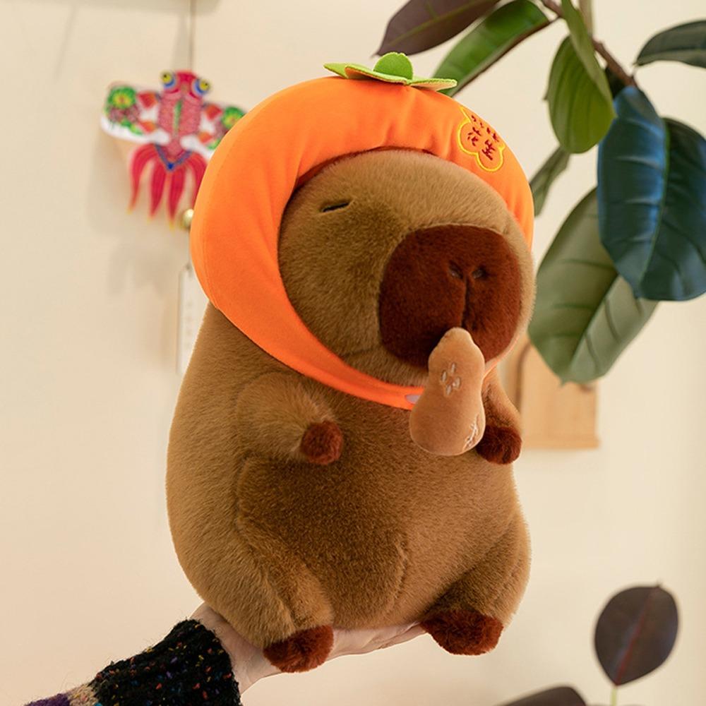 Wearing Headband Simulation Capybara Toy Peanut Stuffed Capybara Doll  Birthday Gifts