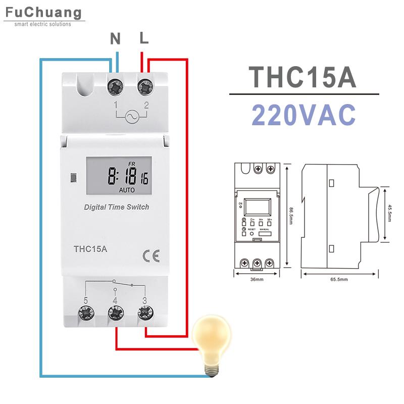 Weekly Programmable Din Rail Digital TIME SWITCH Relay Timer 28 On/off THC15A THC30A 220V 110V 24V 12V for Control Street Lamp