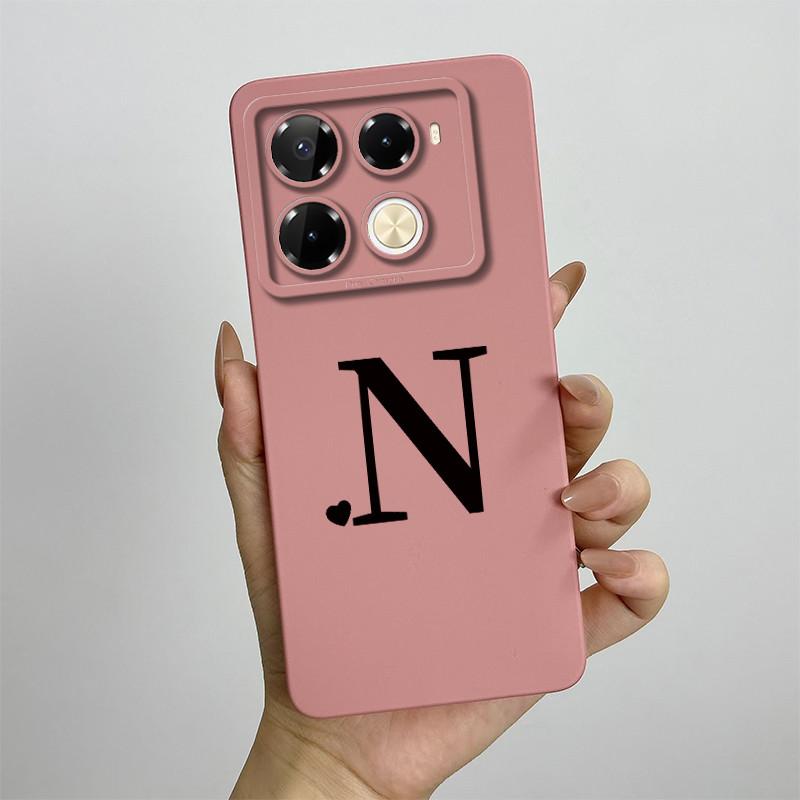 for Infinix Note 40 4G X6853 / Note 40 Pro 4G 5G X6850 X6851 / Pro Plus X6851B Phone Case Cute Letters Silicone Shockproof Cover