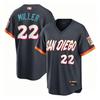 Embroidered San Diego Padres No. 22 Miller Jersey Baseball Uniform