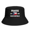 Klobouky bucket Haty Česká republika EST Praha Znak Vlajka Sluneční clona Cool Venkovní Letní Rybářské Unisex Čepice Rybářská čepice