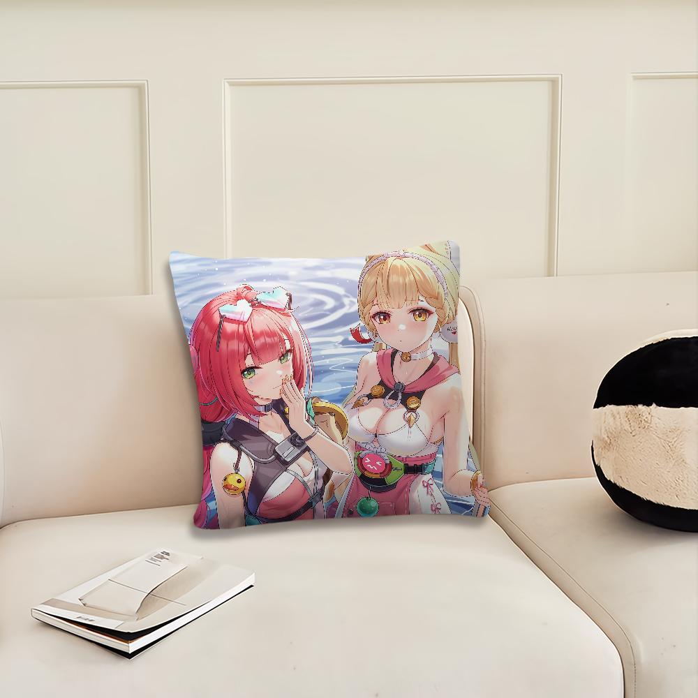 Game ZZZ Ukinami Yuzuha and Alice cushion cover Pillow Cover Decoration Room Home Sofa living Office Car Nordic Simplicity
