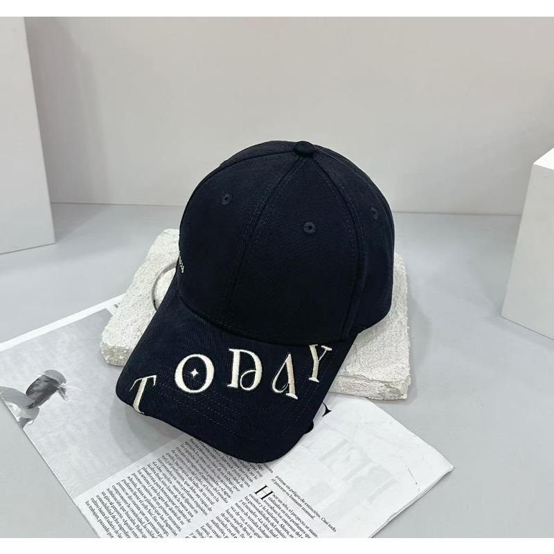 Stunning summer sunshade essential hat women's three-dimensional English letter embroidered baseball cap wind round face cap