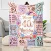 40th Birthday Celebration Quotes Blanket Warmthful Decor Great for Picnics Bed Office All-Season Use Warmthful Decor