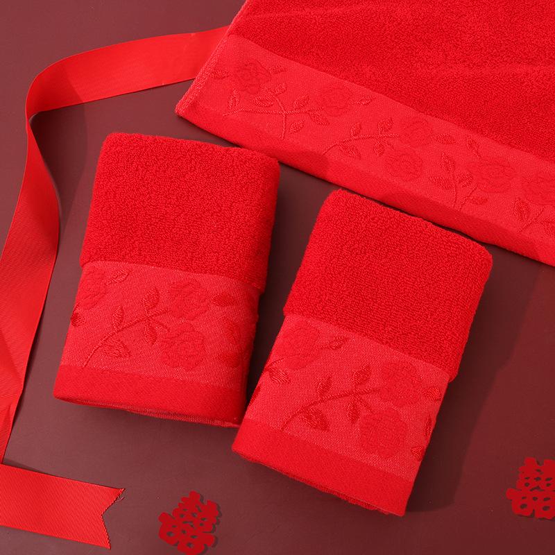 

Свадебное хлопковое полотенце Свадебное полотенце для счастья Подарочное красное полотенце для лица Свадебные хлопковые полотенца Удобные текстильные полотенца для дома 35*75cm
