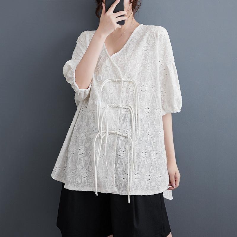 

XITAO Asymmetric Button Shirt ZMY1105 One Size белый