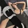 Women's Black Retro Rhinestone Waist Belt for Jeans & Dresses