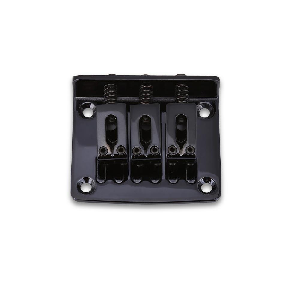 Ponte Fisso a 3 Corde Durevole Parti di Ricambio per Chitarre Elettriche Cigarbox(Nero)