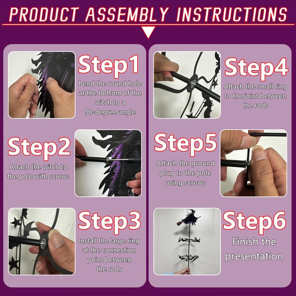 Halloween Magic Witch Garden Windmill, Halloween Windmill Garden Stake Outdoor Decor, Eerie Halloween Yard Windmill, Whimsical Halloween Decoration