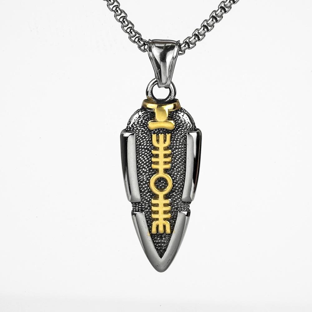 

Vintage Stainless Steel Mens Pendant Double Sided Viking Symbol Necklace Unique Norse Jewelry Gift for Men